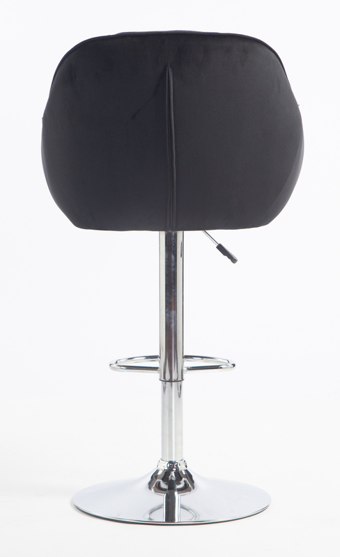 HR2055W Fekete Modern Velúr Szék Krómozott lábbal