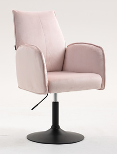 HR280N Púder Rózsaszín Modern Velúr Szék Fekete lábbal