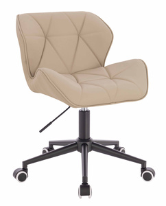 HR111K Krémszínű Műbőr Premium Soft szék fekete lábbal