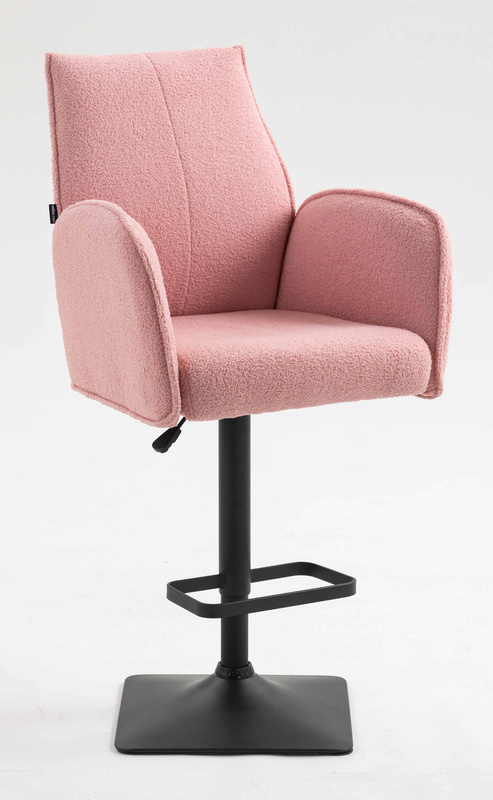 HR280KW Púder Rózsaszín modern boucle szék fekete lábbal