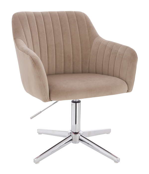 HR190CROSS Latte Modern Velúr Szék Krómozott lábbal