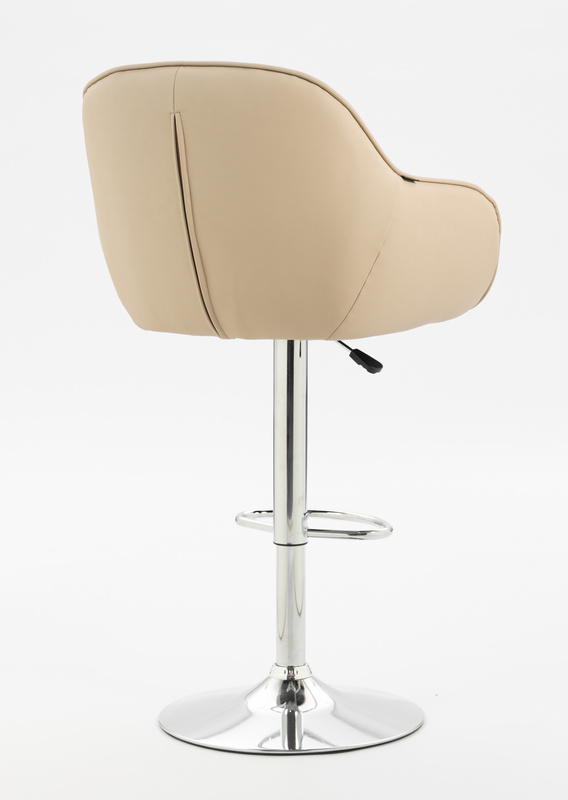 HR2055W Krémszínű Modern Műbőr Szék Krómozott lábbal