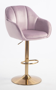 HR2055W Halványlila Modern Velúr Szék Arany lábbal