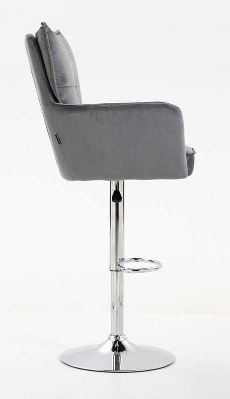 HR250W Grafit modern velúr szék krómozott lábbal