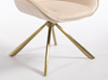 HR350 CSILLAGLÁB Krémszínű modern velúr szék arany lábbal