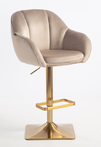 HR2055KW Latte Modern Velúr Szék Arany lábbal