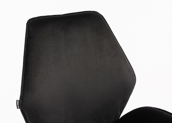 HR350KW Fekete modern velúr szék fekete lábbal