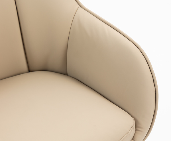 HR2055W Krémszínű Modern Műbőr Szék Krómozott lábbal