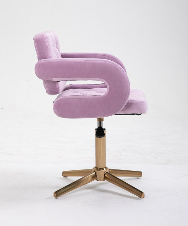 HR8403CROSS Halványlila modern velúr szék arany lábbal