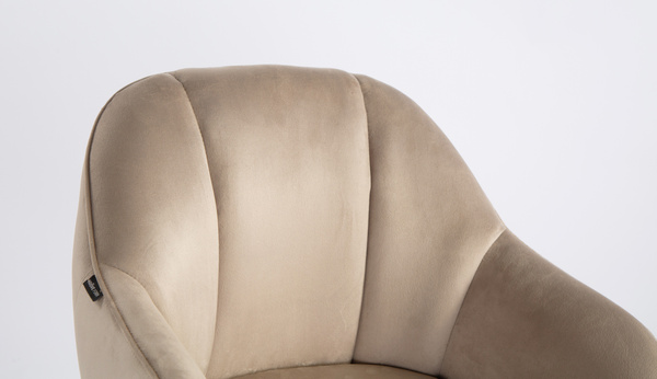 HR2055W Latte Modern Velúr Szék Krómozott lábbal