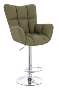 HR650W Khaki Műbőr Premium Soft szék krómozott lábbal