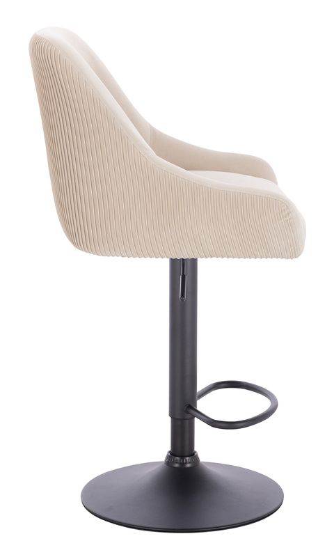 HR920W Krémszínű Modern Velúr Szék Fekete lábbal