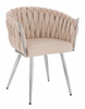 HR750 Szék Krómozott lábakkal Krémszínű velúr