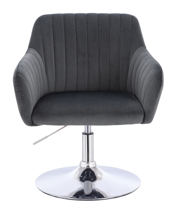 HR190N Grafit Modern Velúr Szék Krómozott lábbal