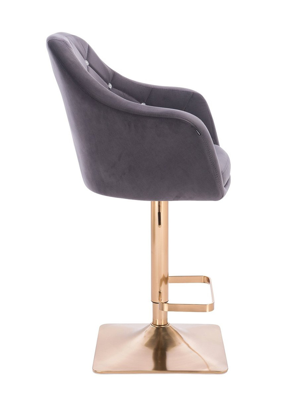 HR830KW Grafit Modern Velúr Szék Arany lábbal