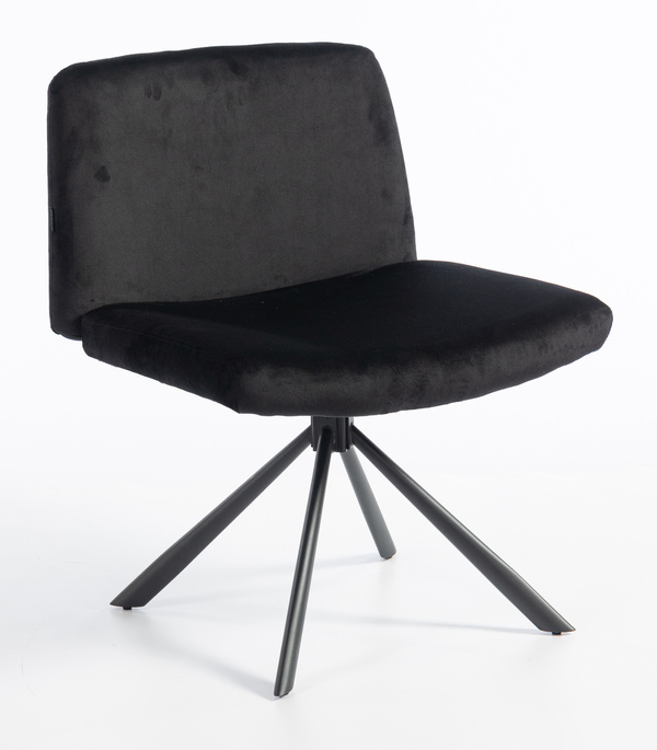 HR150 CSILLAGLÁB Fekete Modern Velúr Szék Fekete lábbal