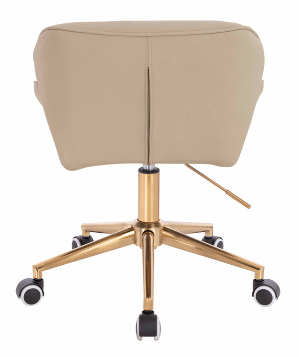 HR111K Krémszínű Műbőr Premium Soft szék arany lábbal