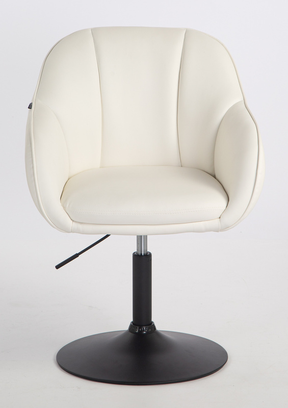 HR2055N Fehér Modern Műbőr Szék Fekete lábbal