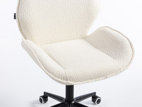 HR350K Krémszínű modern boucle szék fekete lábbal