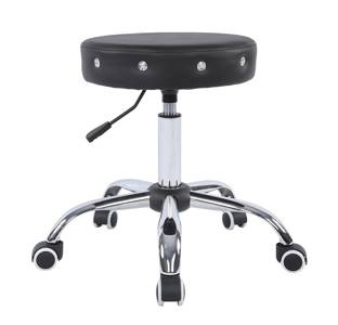 HC1102CK Fekete modern műbőr szék krómozott lábbal