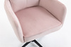 HR250CROSS Púder Rózsaszín modern velúr szék fekete lábbal