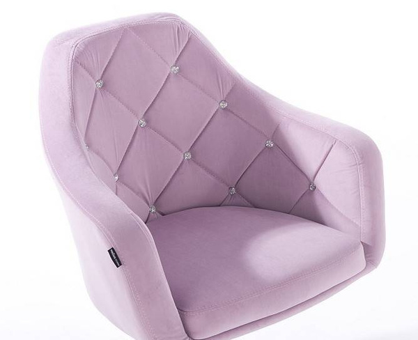 HR830CROSS Halványlila Modern Velúr Szék Krómozott lábbal