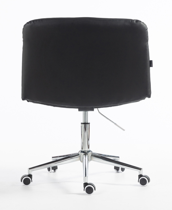 HR150K Fekete Modern Műbőr Szék Krómozott lábbal