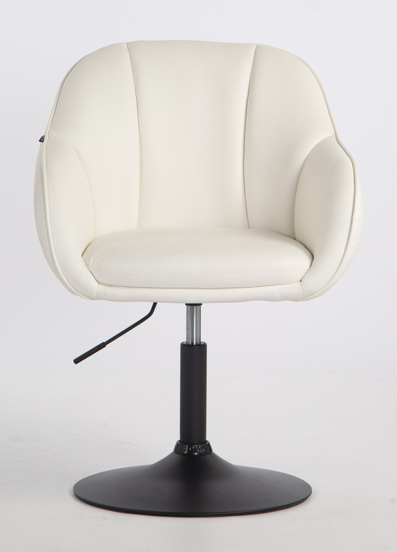 HR2055N Fehér Modern Műbőr Szék Fekete lábbal