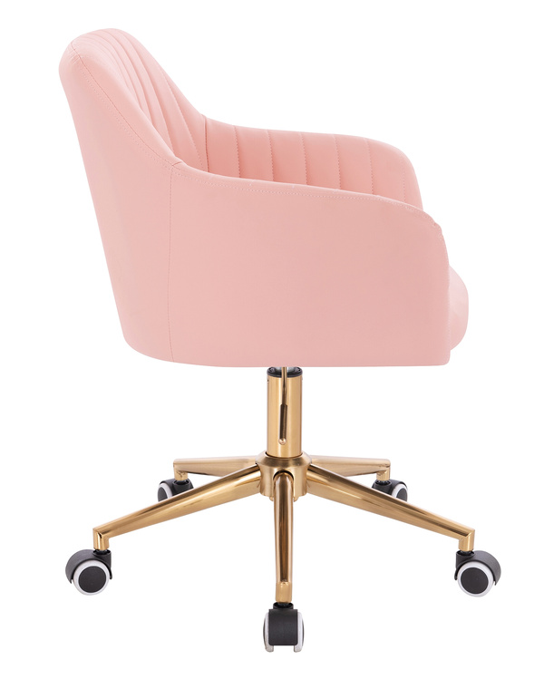 HC190K  Rózsaszín Modern Műbőr Szék Arany lábbal