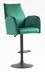 HR280W Sötétzöld Modern Velúr Szék Fekete lábbal
