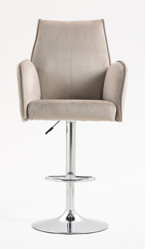 HR280W Latte Modern Velúr Szék Krómozott lábbal