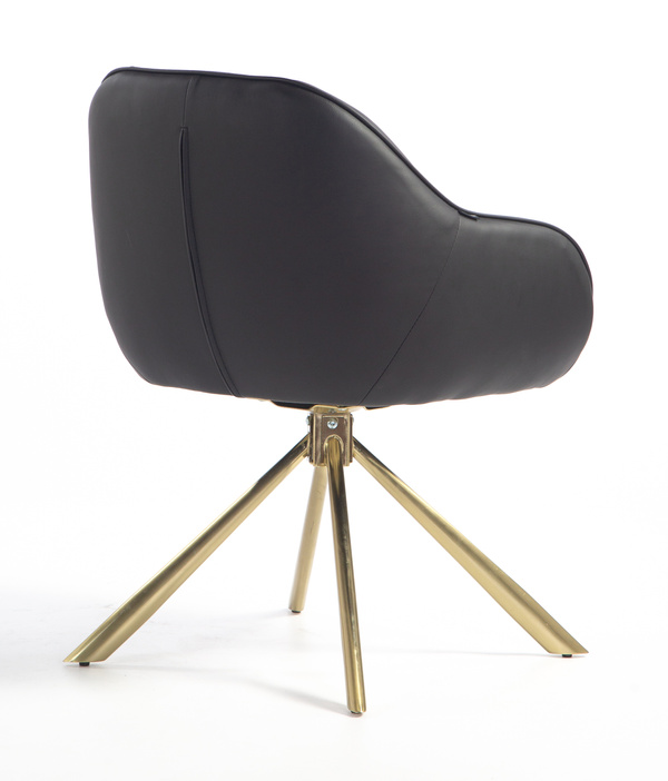 HR2055 CSILLAGLÁB Fekete Modern Műbőr Szék Aany lábbal