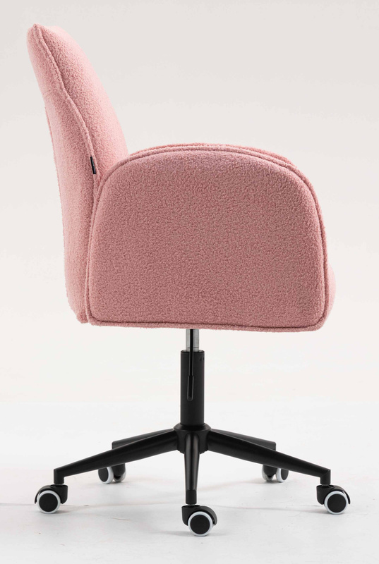 HR280K Púder Rózsaszín modern boucle szék fekete lábbal