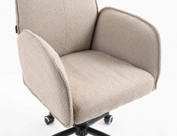 HR280K Latte modern boucle szék fekete lábbal