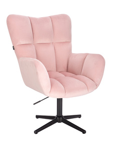 HR650CROSS Púderrózsaszín modern velúr szék fekete lábbal