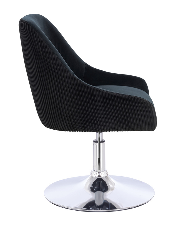 HR920N Fekete Modern Velúr Szék Krómozott lábbal