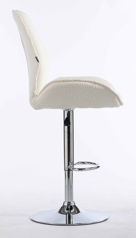 HR350W Krémszínű modern boucle szék krómozott lábbal