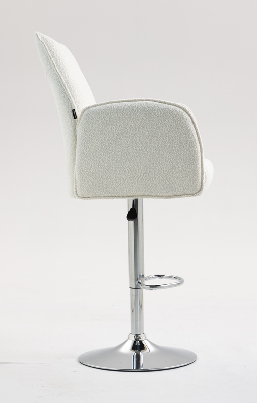 HR280W Krémszínű modern boucle szék krómozott lábbal