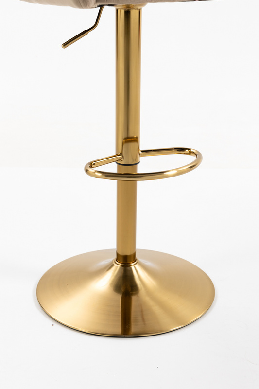 HR250W Latte modern velúr szék arany lábbal