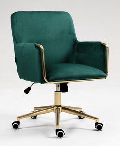 HR4318K Sötétzöld modern velúr szék arany lábbal