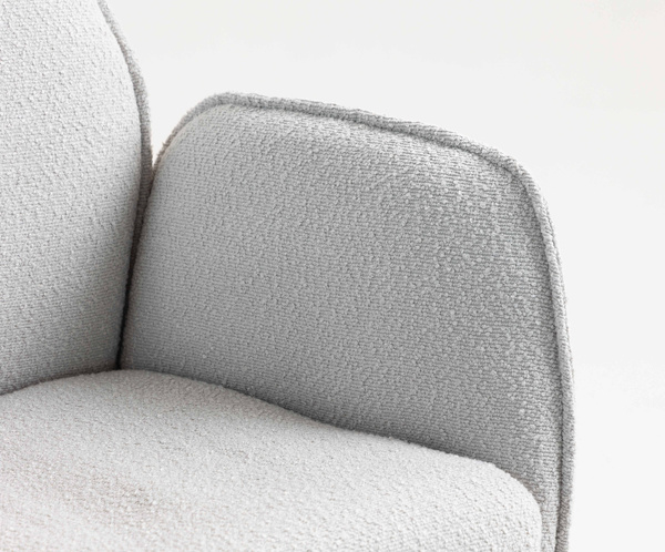 HR280W Szürke modern boucle szék arany lábbal