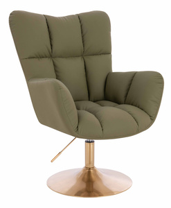 HR650N Khaki Műbőr Premium Soft szék arany lábbal