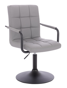 HC1015NP Szürke modern műbőr szék fekete lábbal