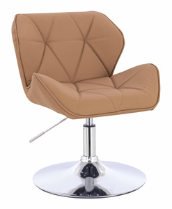 HR111N Karamell Műbőr Premium Soft szék krómozott lábbal