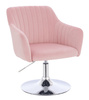 HR190N Púder Rózsaszín Modern Velúr Szék Krómozott lábbal