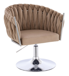 HR750N Latte Modern Velúr Szék Krómozott lábbal