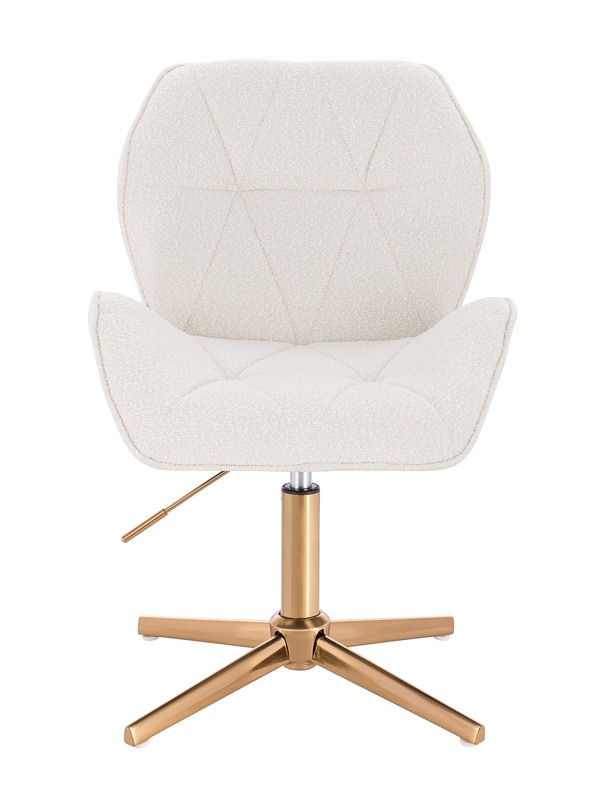 HR212CROSS Krémszínű modern boucle szék arany lábbal