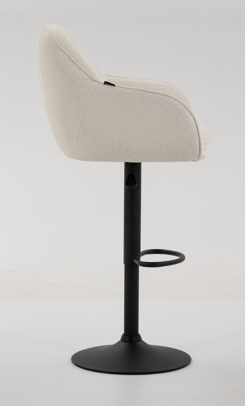 HR2055W Krémszínű Modern Boucle Szék Fekete lábbal