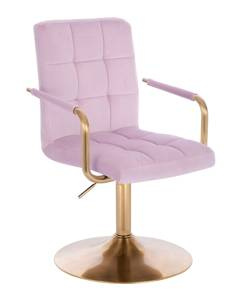 HC1015NP Halványlila modern velúr szék arany lábbal