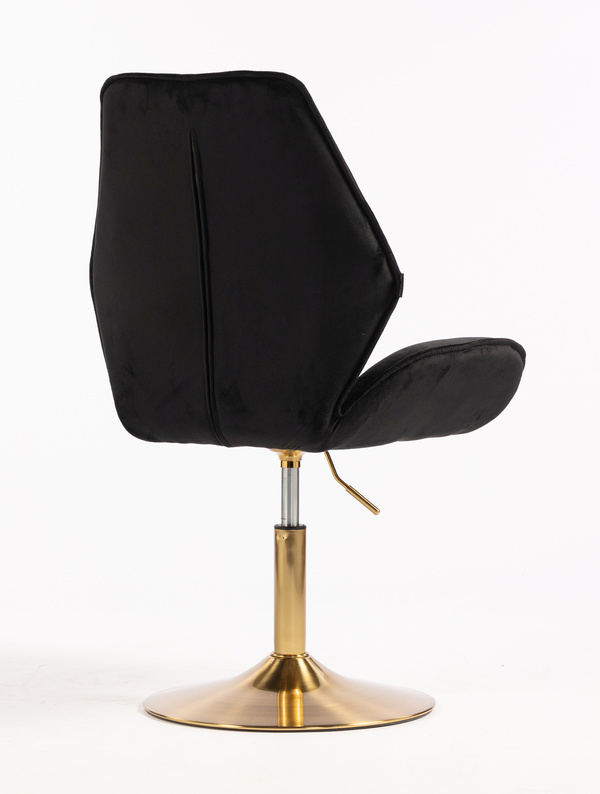 HR350N Fekete modern velúr szék arany lábbal